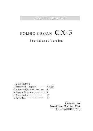 Сервисная инструкция Korg CX-3 ― Manual-Shop.ru