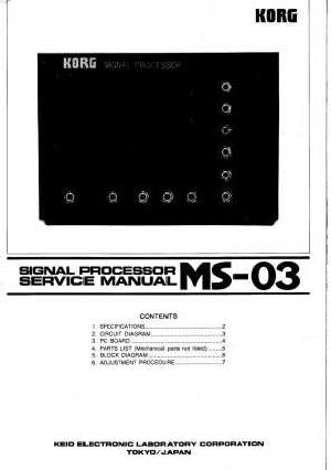 Сервисная инструкция Korg MS-03 ― Manual-Shop.ru