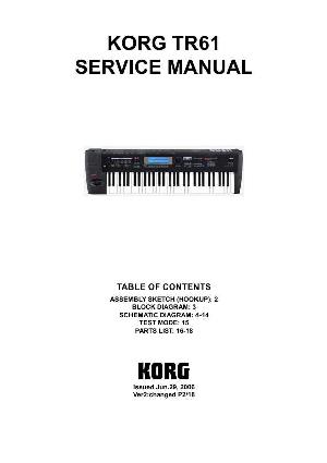 Сервисная инструкция Korg TR61 ― Manual-Shop.ru