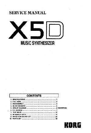 Сервисная инструкция Korg X5D ― Manual-Shop.ru