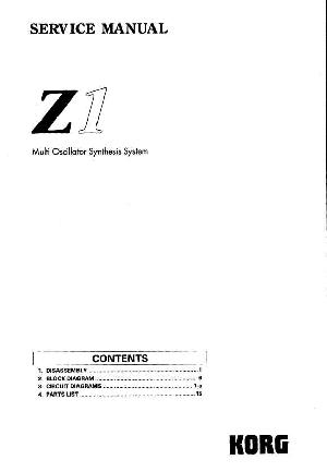 Сервисная инструкция Korg Z1 ― Manual-Shop.ru