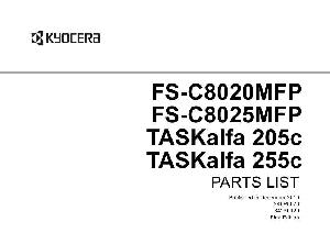 Сервисная инструкция Kyocera FS-C8020MFP, C8025MFP, TASKALFA-205C, 255C, Parts catalog ― Manual-Shop.ru