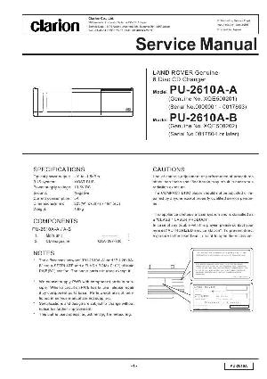 Сервисная инструкция Clarion PU-2610A ― Manual-Shop.ru