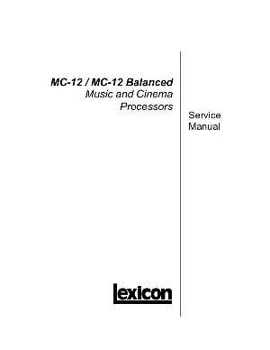 Сервисная инструкция Lexicon MC-12 BALANCED ― Manual-Shop.ru