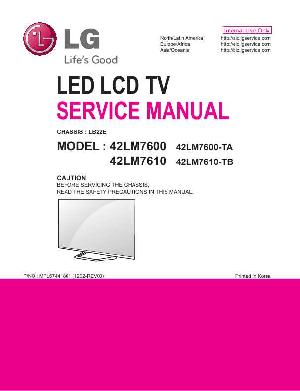 Сервисная инструкция LG 42LM7600, 42LM7610, LB22E ― Manual-Shop.ru
