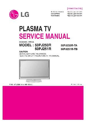 Сервисная инструкция LG 50PJ250R 50PJ251R PP01A ― Manual-Shop.ru