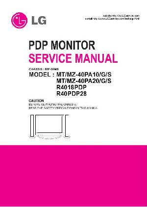Сервисная инструкция LG MZ-40PA10, R4018PDP, R40PDP28, MP-00MB chassis ― Manual-Shop.ru