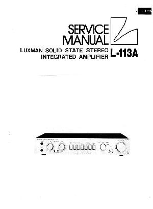 Сервисная инструкция Luxman L-113A ― Manual-Shop.ru