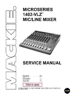 Сервисная инструкция Mackie 1402VLZ ― Manual-Shop.ru