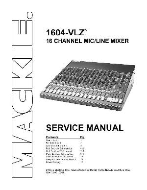 Сервисная инструкция Mackie 1604VLZ ― Manual-Shop.ru