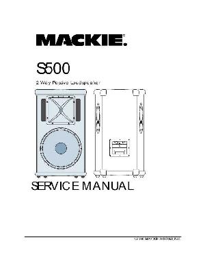 Сервисная инструкция Mackie S500 ― Manual-Shop.ru