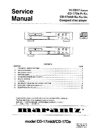 Сервисная инструкция Marantz 74CD17 ― Manual-Shop.ru