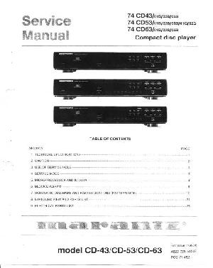 Сервисная инструкция Marantz 74CD43, 74CD53, 74CD63 ― Manual-Shop.ru