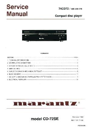 Сервисная инструкция Marantz 74CD72 ― Manual-Shop.ru