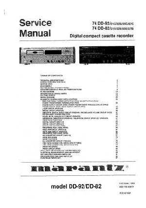 Сервисная инструкция Marantz 74DD-82, 74DD-92 ― Manual-Shop.ru