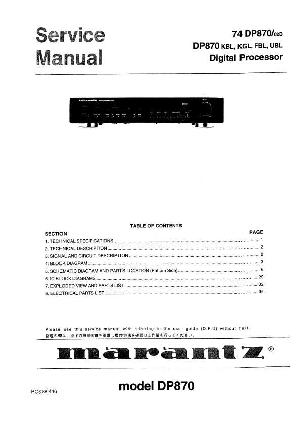 Сервисная инструкция Marantz 74DP870 ― Manual-Shop.ru