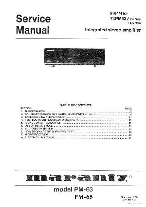 Сервисная инструкция Marantz 74PM63, 80PM65 ― Manual-Shop.ru