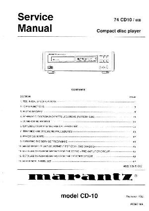 Сервисная инструкция Marantz CD-10 ― Manual-Shop.ru