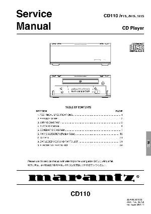Сервисная инструкция Marantz CD-110 ― Manual-Shop.ru
