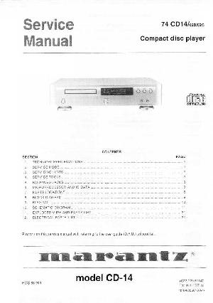 Сервисная инструкция Marantz CD-14 ― Manual-Shop.ru