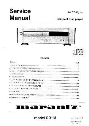 Сервисная инструкция Marantz CD-15 ― Manual-Shop.ru