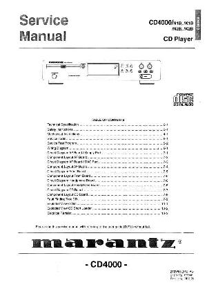 Сервисная инструкция Marantz CD-4000 ― Manual-Shop.ru