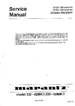 Сервисная инструкция Marantz CD-42MKII, CD-52MKII ― Manual-Shop.ru