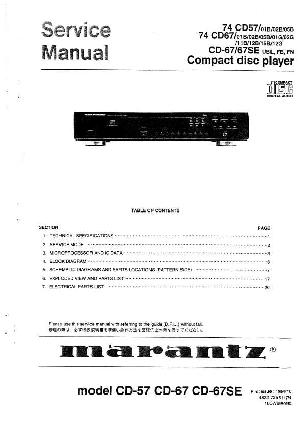 Сервисная инструкция Marantz CD-57, CD-67, CD-67SE ― Manual-Shop.ru