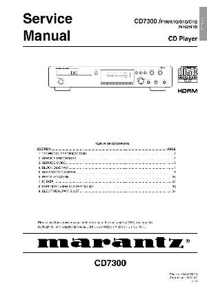 Сервисная инструкция Marantz CD-7300 ― Manual-Shop.ru