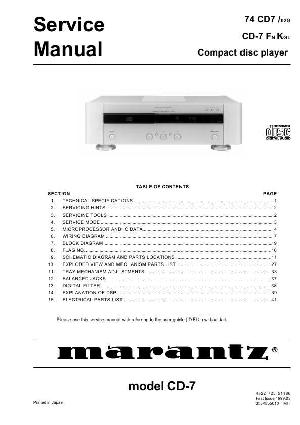 Сервисная инструкция Marantz CD7 (74CD7) ― Manual-Shop.ru
