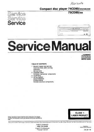 Сервисная инструкция Marantz CD-80 ― Manual-Shop.ru