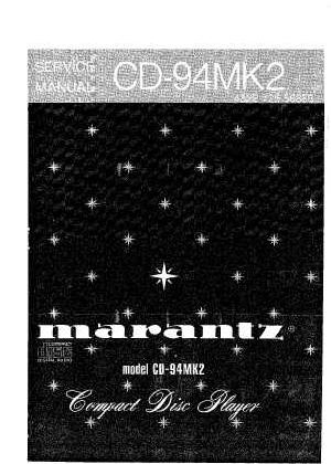 Сервисная инструкция Marantz CD-94MKII ― Manual-Shop.ru
