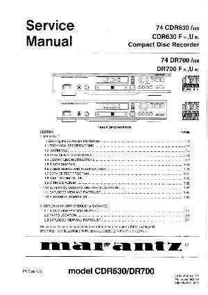 Сервисная инструкция Marantz CDR-630, DR-700 ― Manual-Shop.ru