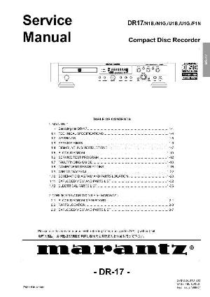Сервисная инструкция Marantz DR-17 ― Manual-Shop.ru