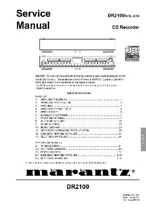 Сервисная инструкция Marantz DR-2100 ― Manual-Shop.ru