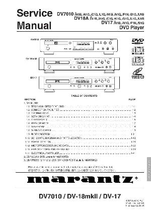 Сервисная инструкция Marantz DV-17, DV-18MKII, DV-7010 ― Manual-Shop.ru