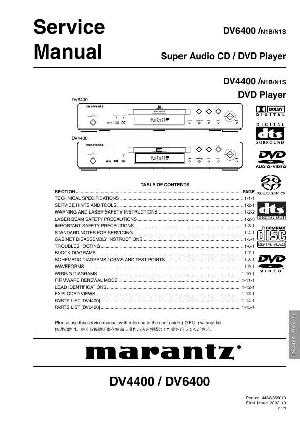 Сервисная инструкция Marantz DV-4400, DV-6400 ― Manual-Shop.ru