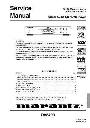 Сервисная инструкция Marantz DV-8400 ― Manual-Shop.ru