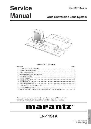 Сервисная инструкция Marantz LN-11S1A ― Manual-Shop.ru