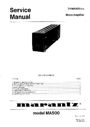 Сервисная инструкция Marantz MA-500 ― Manual-Shop.ru