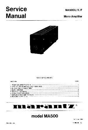 Сервисная инструкция Marantz MA-500F, K, U ― Manual-Shop.ru