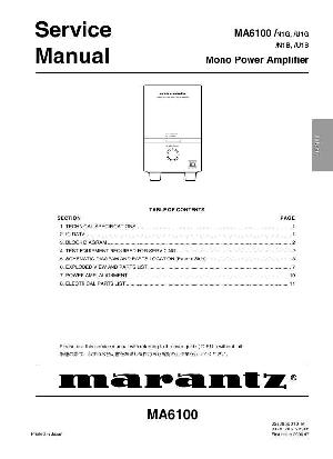 Сервисная инструкция Marantz MA-6100 ― Manual-Shop.ru