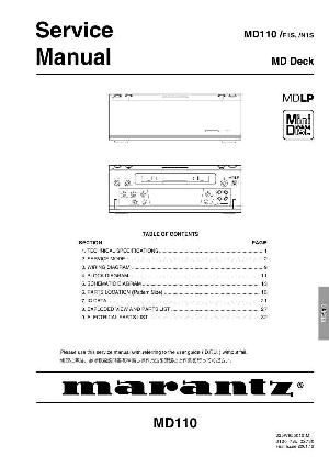 Сервисная инструкция Marantz MD-110 ― Manual-Shop.ru