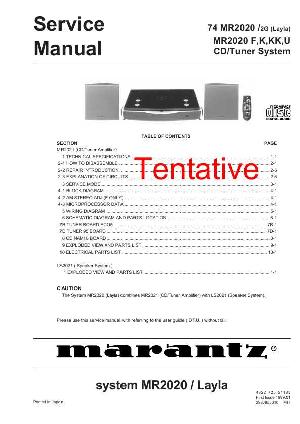 Сервисная инструкция Marantz MR-2020 ― Manual-Shop.ru