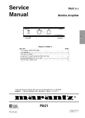 Сервисная инструкция Marantz PA-01 ― Manual-Shop.ru