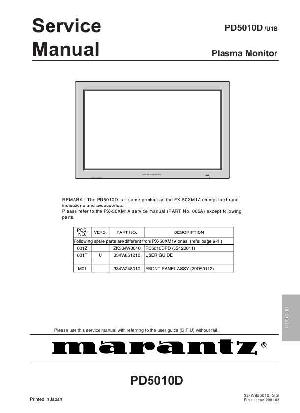 Сервисная инструкция Marantz PD-5010D ― Manual-Shop.ru