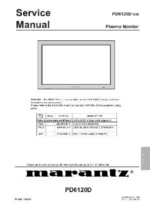 Сервисная инструкция Marantz PD-6120D ― Manual-Shop.ru