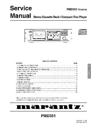 Сервисная инструкция Marantz PMD-351 ― Manual-Shop.ru