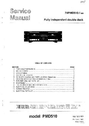 Сервисная инструкция Marantz PMD-510 ― Manual-Shop.ru