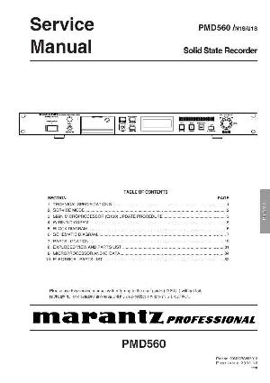 Сервисная инструкция Marantz PMD-560 ― Manual-Shop.ru